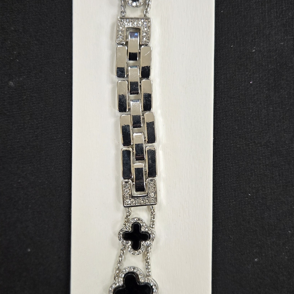 Elegant Silver and Black Bracelet